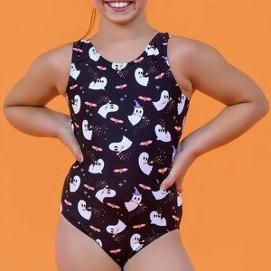 Destira Halloween ghosts Gymnastics’s leotard